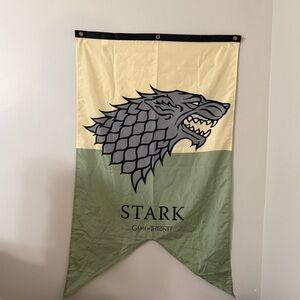 Game of Thrones House Stark Banner Direwolf Flag G